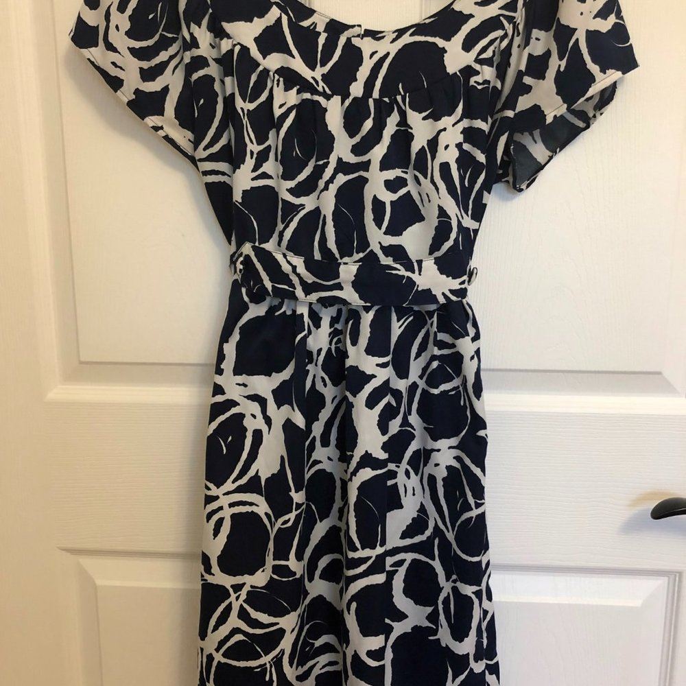 Navy and White Dress